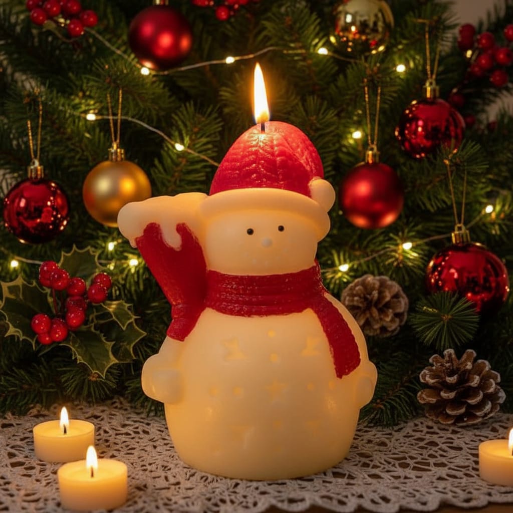 Snow Man Candle