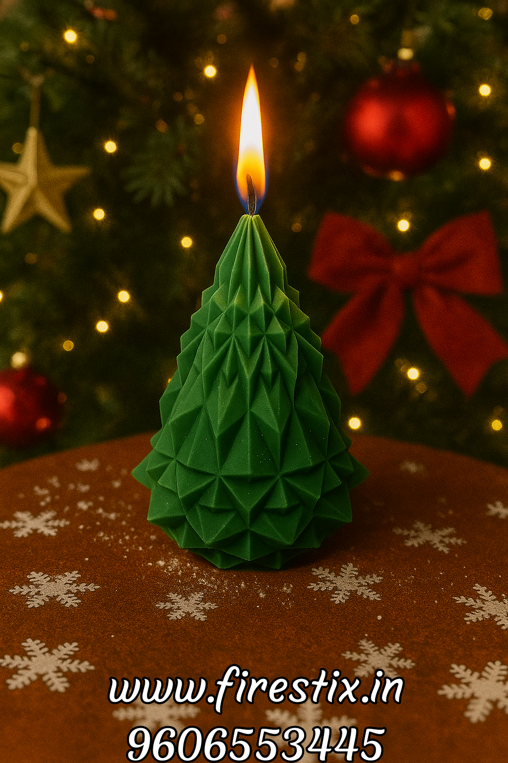 Crystal Pine Tree Candle