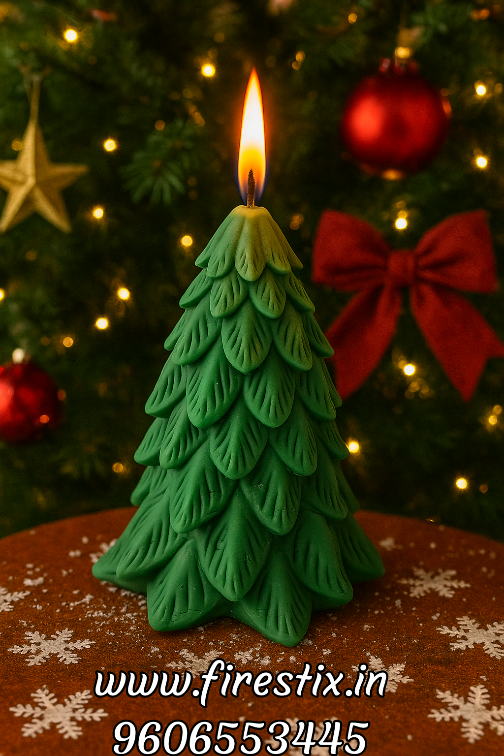 Winter Pine Christmas Tree Candle