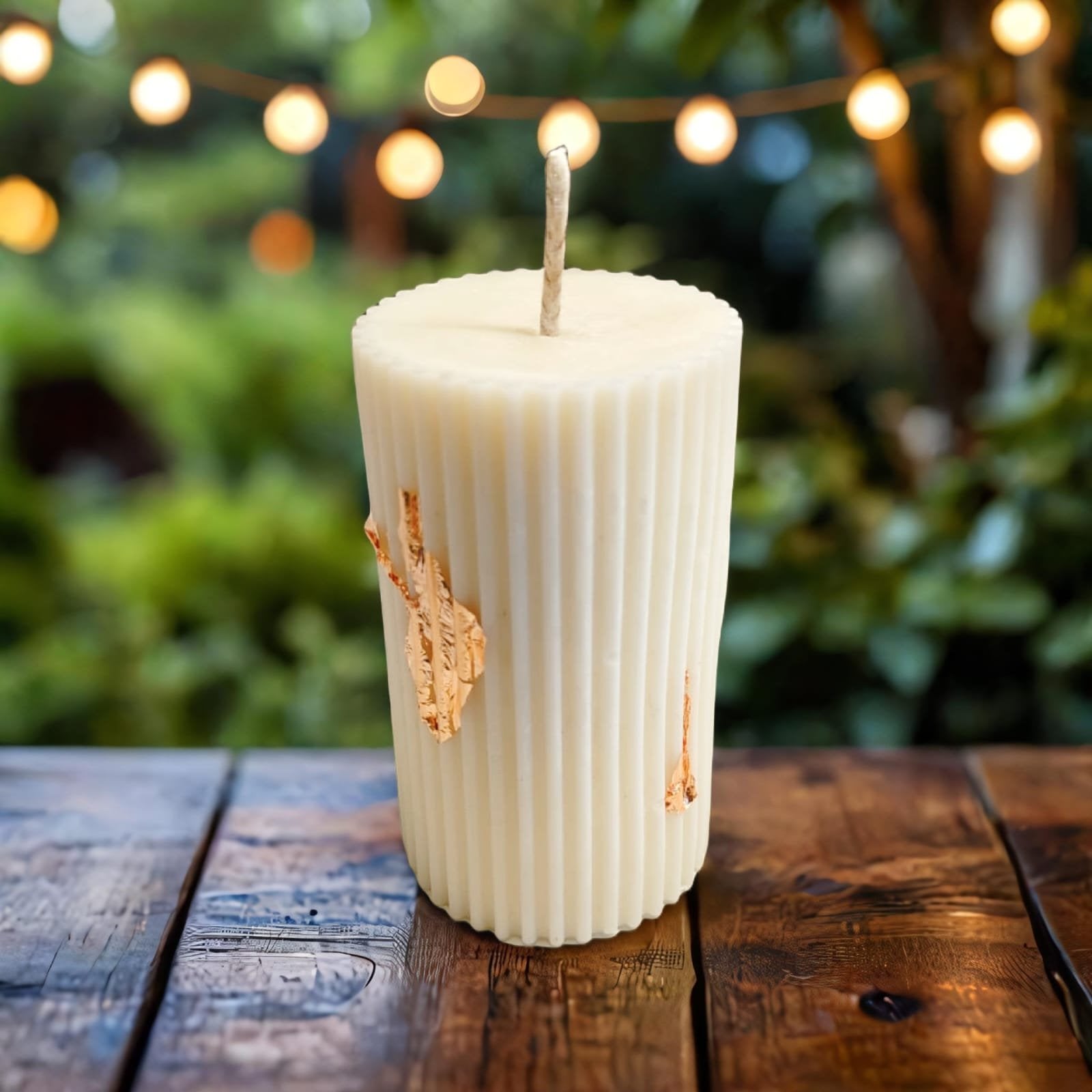 Ribbed Pillar Candle