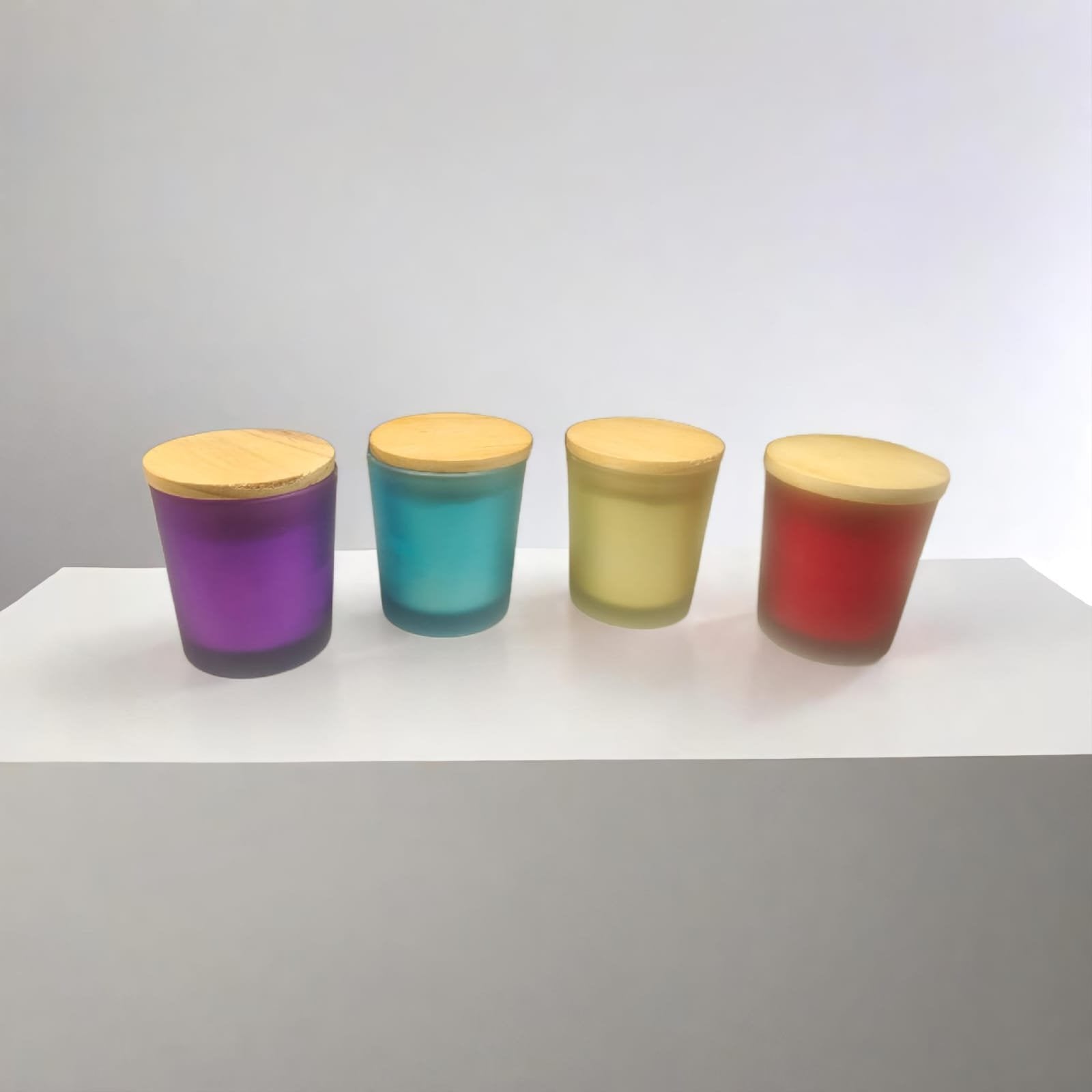 Frosted Glass Candle With Lid  (pack of 1)