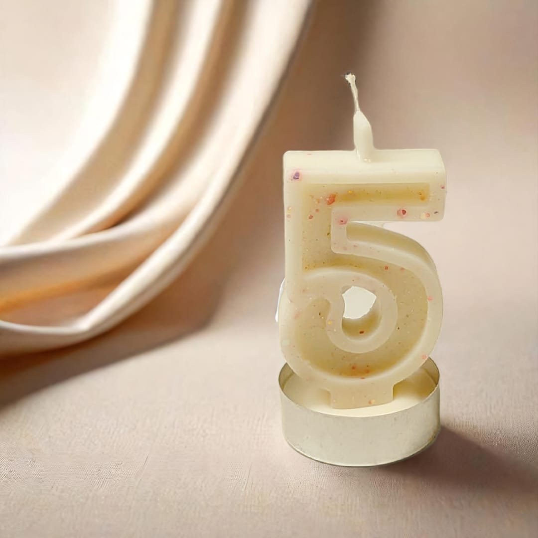 Number 5 Candle