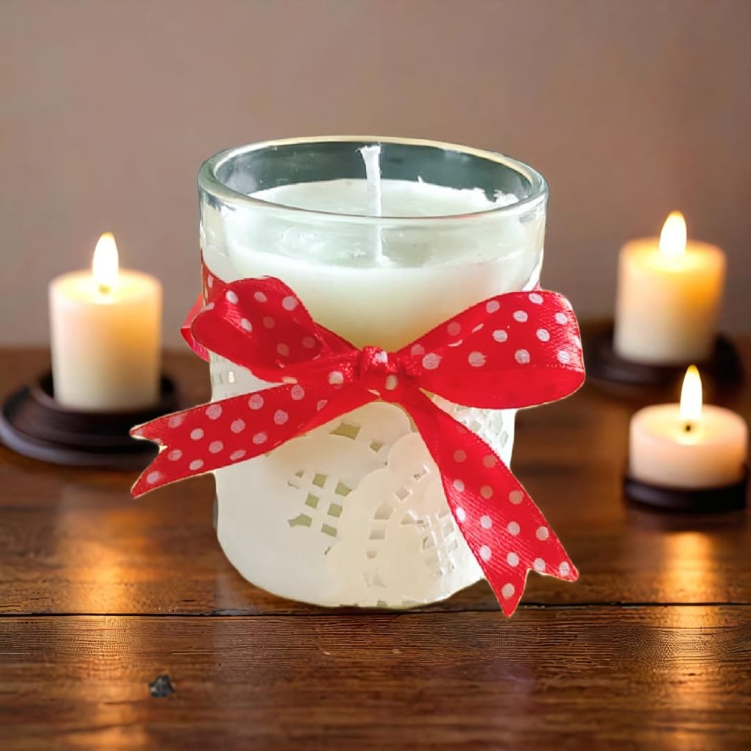 Doily Glass Candle