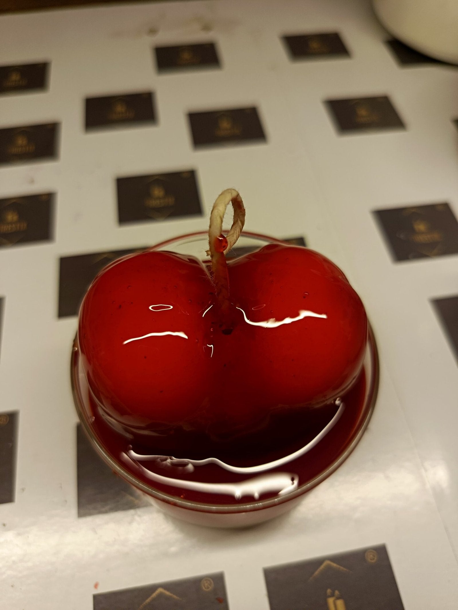 Red Velvet Heart Candle