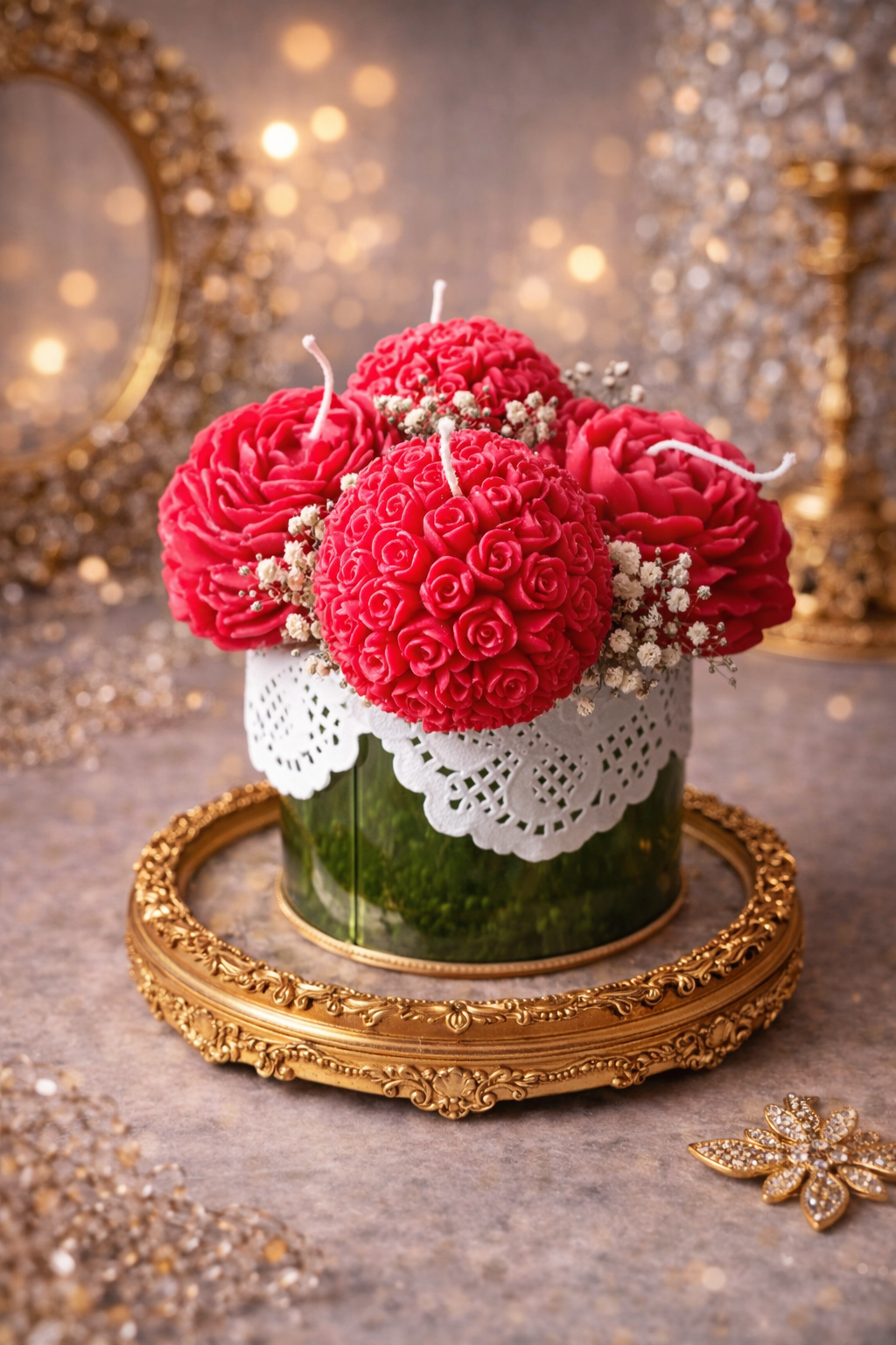 Flowers in a Golden Tin