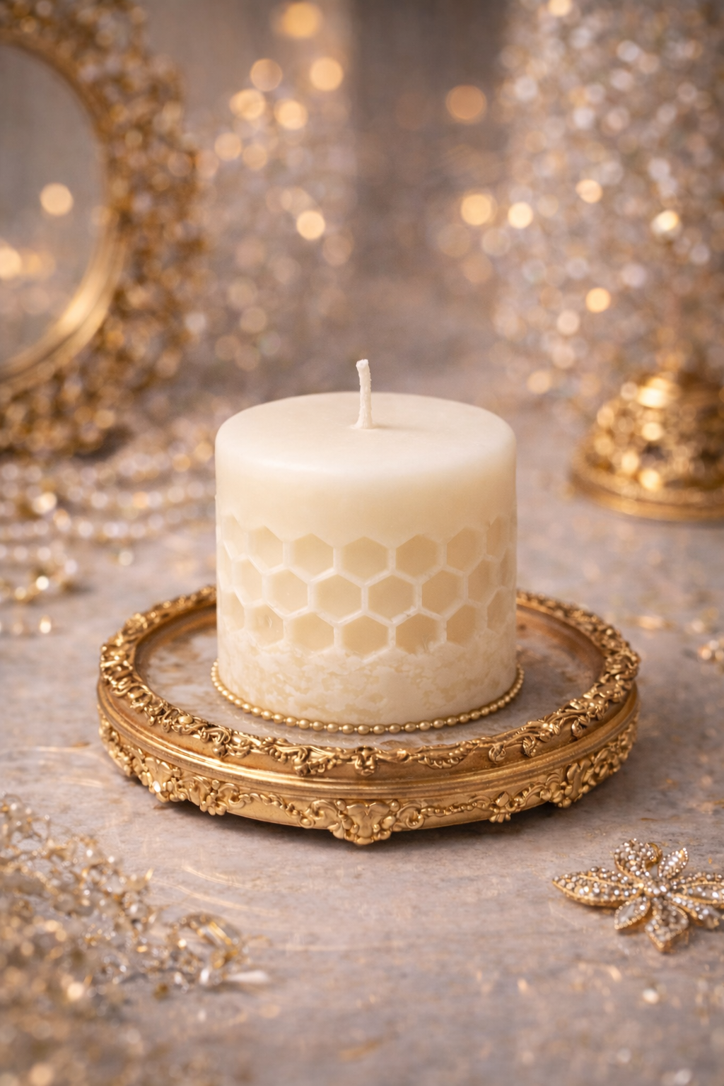 Honeycomb Pillar Candle