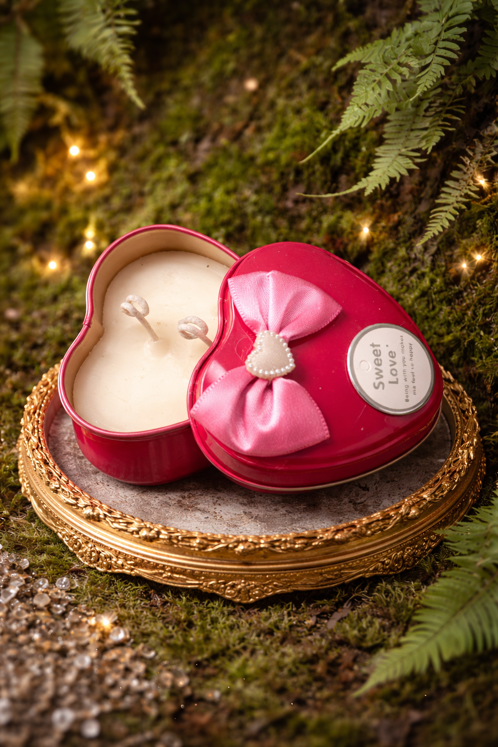 Red Hearts Jar Candle