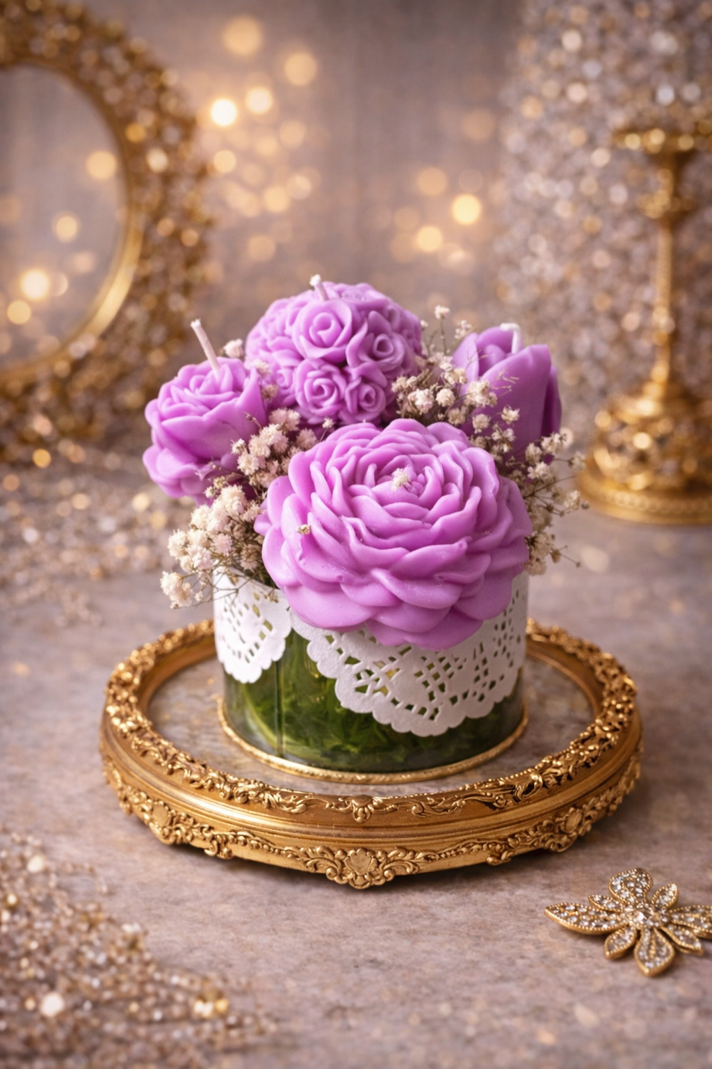 Flowers in a Golden Tin