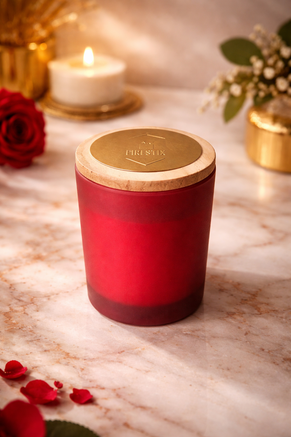 Frosted Glass Candle With Lid  (pack of 1)