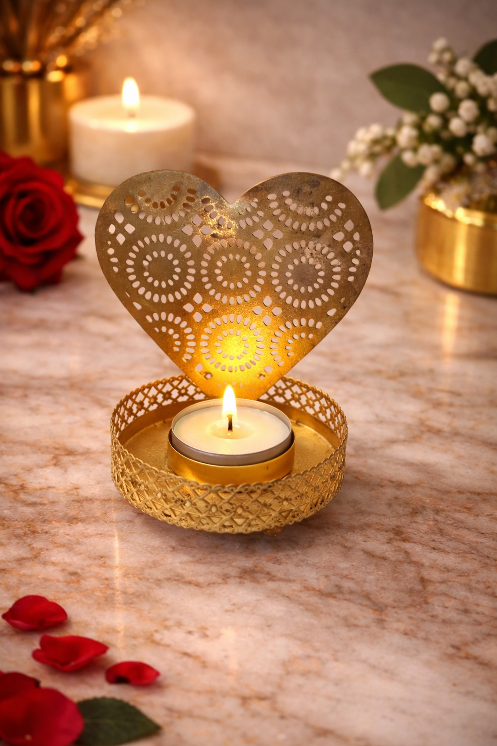 Designer Metal T lite Holder