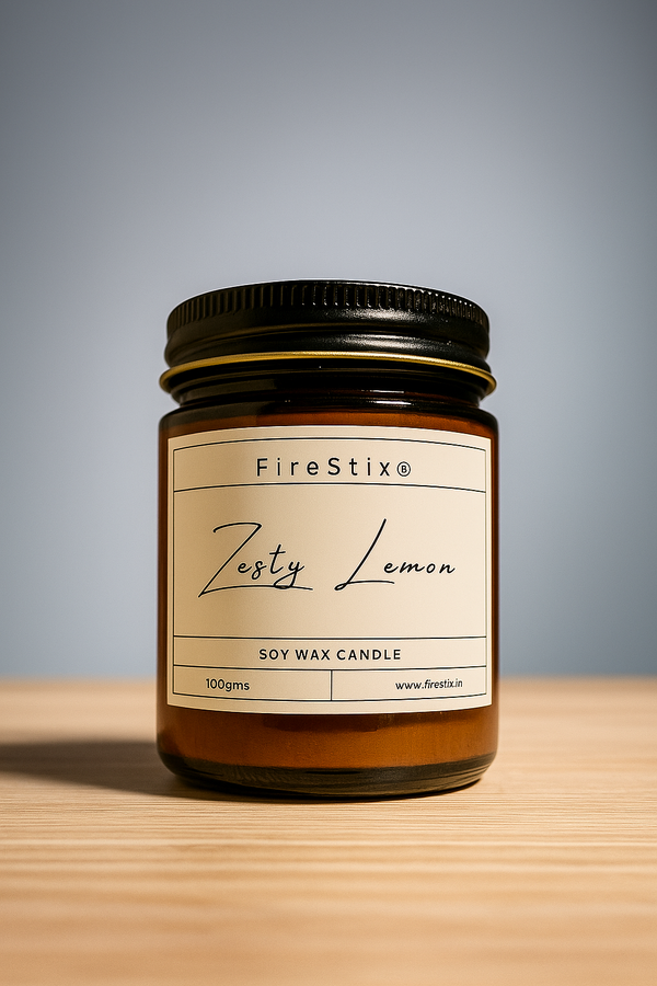 Amber Glass Jar Candle- 100 gms