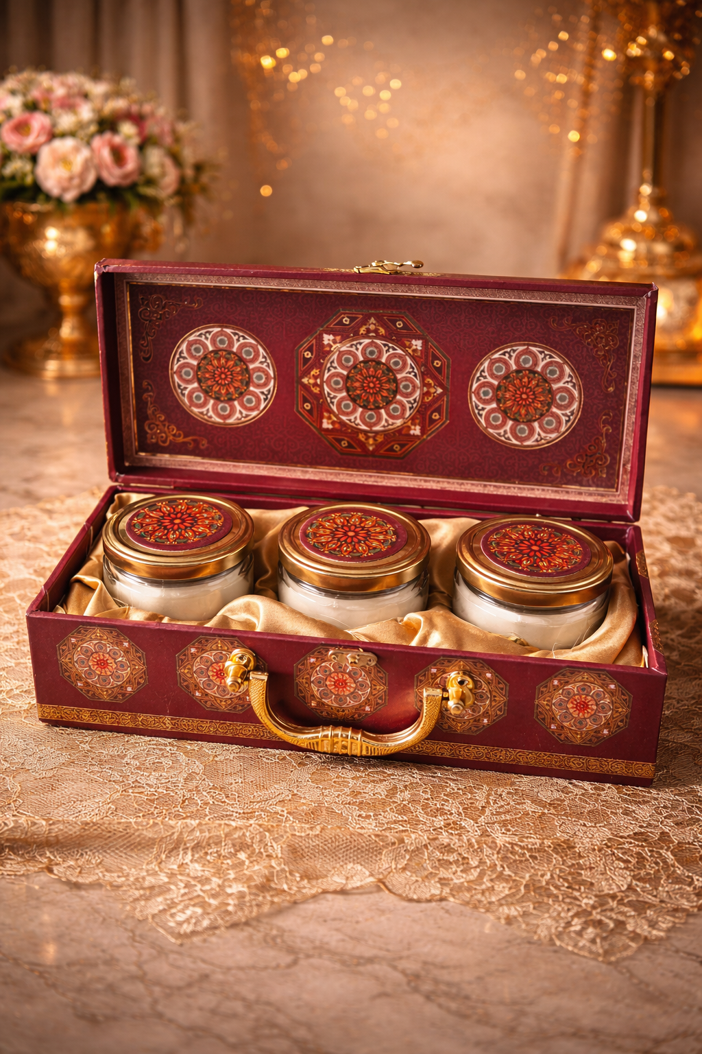 FireStix Royal Mandala Luxury Scented Candle Hamper – Premium 3 Jar Gift Box
