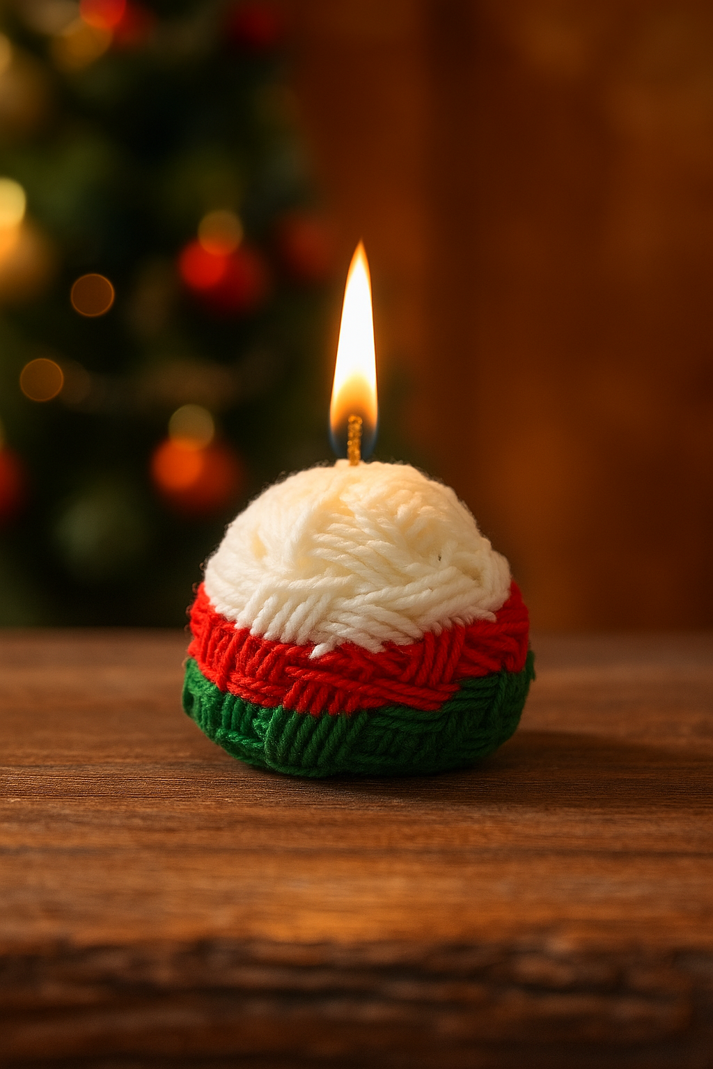 Yarn Ball Candle