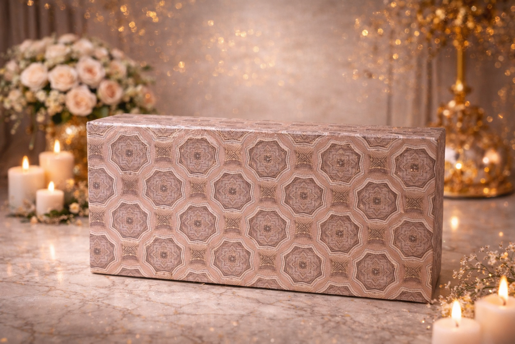 FireStix Signature Blush Designer Candle Hamper with Gold Handle Box