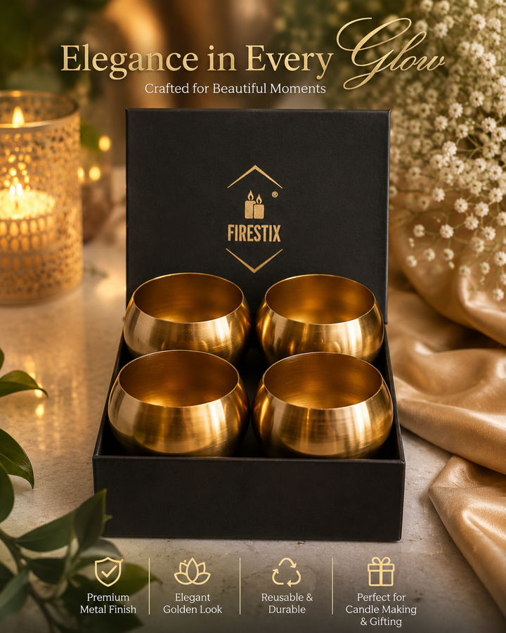 Gold plated 2*3inch round metal urli (pack of 4)