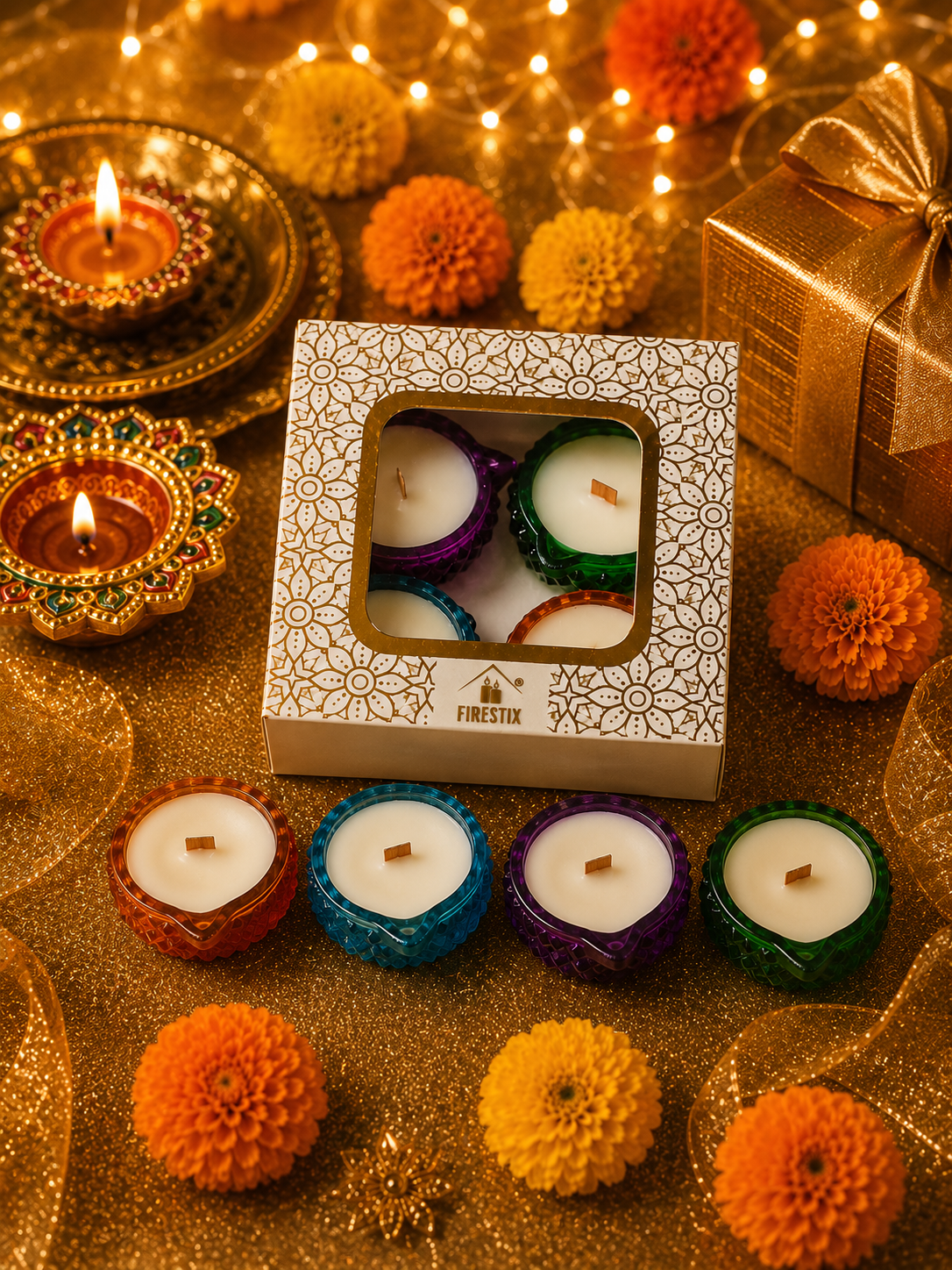Glass Diya Candles (pack of 4)