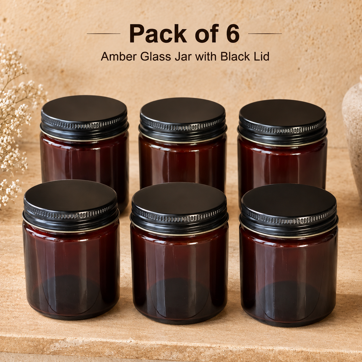Amber Jar (100 ml) pack of 6