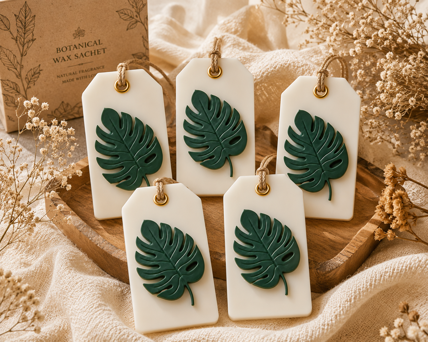 Luxury Botanical leaf Wax Sachet Set of 5