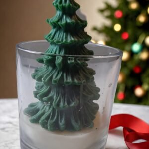Christmas tree glass candle